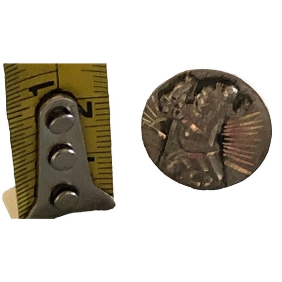 Swift and Fisher Sterling Silver Saint St Christopher Religious Martyr Cufflinks - Picture 10 of 11